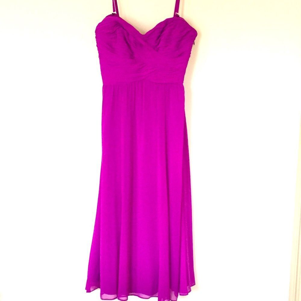 Ralph Lauren evening Fuchsia Strap Maxi Dress Sz 8